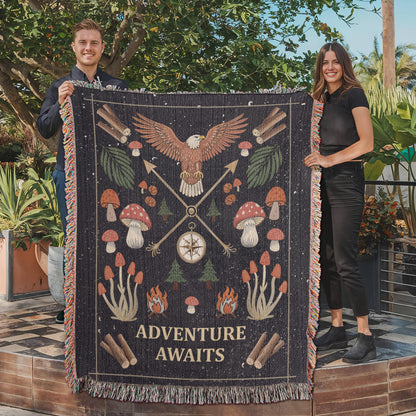 Adventure Awaits - Woven Blanket