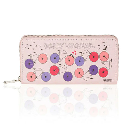 BiggDesign Bicycle Patterned Pink Wallet